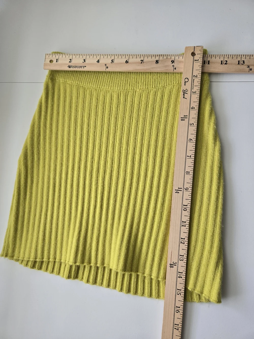 NWT Free People Eliza Mini Skirt Sweater Set Chartreuse New With Tags XS